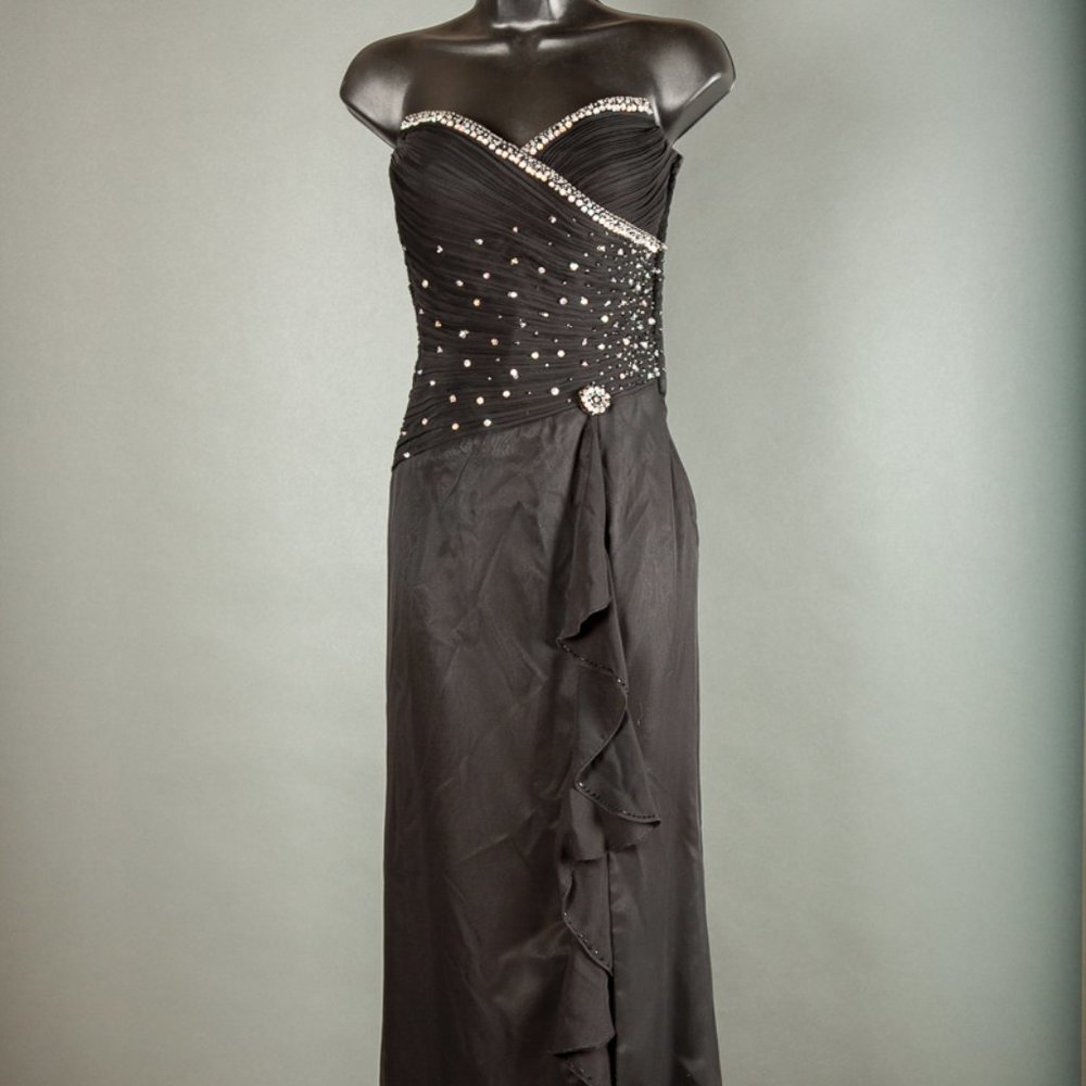 Flirt Maggie Long Prom Dress Rhinestones Size 2